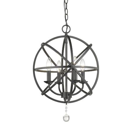 Z-Lite Tull 4 Light Chandelier, Matte Black 458-16MB